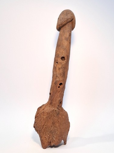 Ancien phallus bois fetiche - ancien,