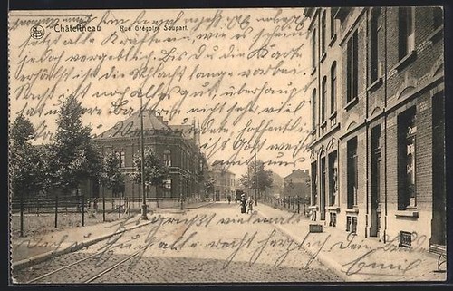 Cpa châtelineau rue - cpa,