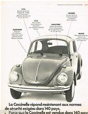 ADVERTISEMENT ADVERTISING 095 1973 VOLKSWAGEN LA COCCINELLE