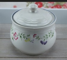 Vintage English Garden Porcelain Sugar Bowl, Old English Sugar Bowl, Sugar Bowl  