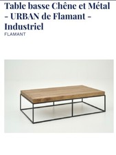 table basse bois et metal flamant