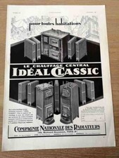 Publicité de 1934 Chauffage central IDEAL CLASSIC Radiateurs + HENNESSY - 2170