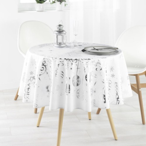 Nappe ronde noel blanche - nappe,
