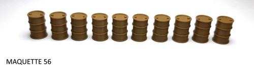 Lot fûts kaki bidons - 10,