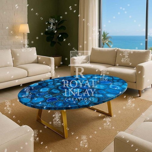 Table basse ovale agate - table,