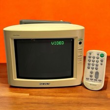 Vintage Sony Trinitron CRT-TV 8" Portable Mo. KV-8AD14 w/ Remote & Power - WORKS
