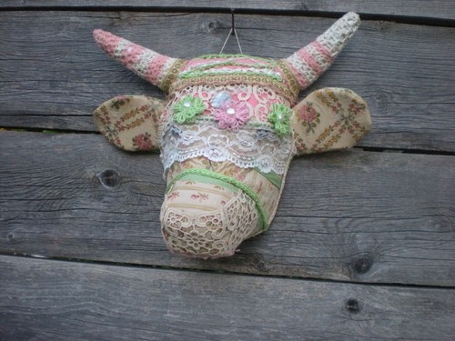 Papier mâché tête vache - tête, de