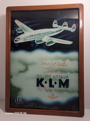 Fixé sous verre avion klm - avion,
