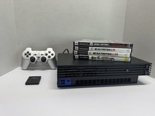 PlayStation 2 Black Console w/ Network Adapter, Controller, Memory Card, Games