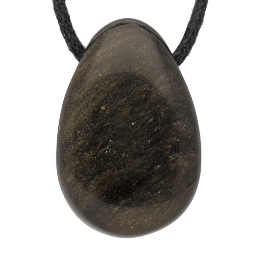 Pendentif obsidienne dorée - obsidienne,