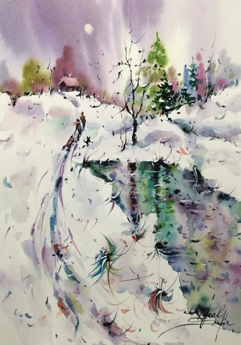 Peinture originale aquarelle