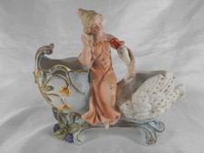 GORGEOUS WOMAN SWAN COOKIE FIGURINE / PLANTER 