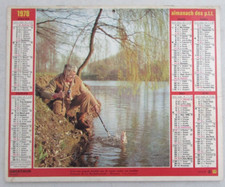P.T.T. Almanac 1978 Carnivian Fisherman & Hunter with Dog and Game
