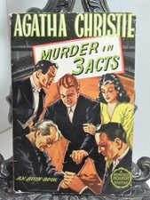 Agatha Christie Murder in 3 Acts Avon PB 1945 Hercule Poirot Mystery Acapulco 