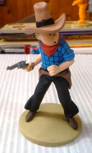 Figurine tintin en cowboy - figurine,
