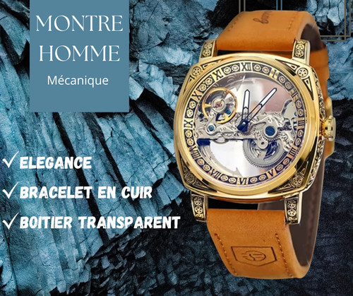 Montre squelette homme - squelette,