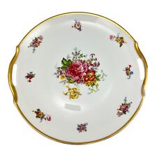 Cerabel Baudour Porcelain Cake Plate Floral Gold Trim Belgium