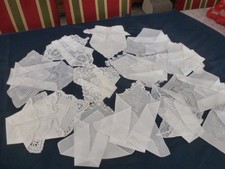 lot 13 mouchoirs ancien , Bruxelles, fuseaux ,  guipure  ,fait main ref TE131