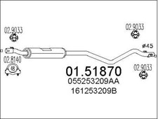 SILENCIEUX INTERMéDIAIRE VW GOLF I 1.6 GTI,1.6 TD,JETTA I 1.6,1.6 TD