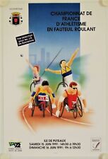  1991 French Championship Poster WHEELCHAIR ATHLETICS DISABILITY