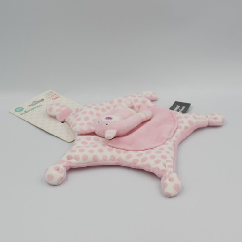 Doudou plat étoile rose - , blanc