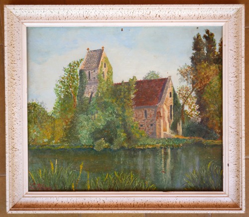 Tableau signé kleyn église - tableau,