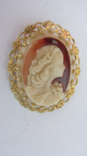 Antique cameo brooch, cameo pompom mount.