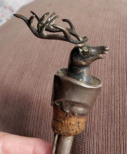 Ancien BOUCHON bouteille avec VERSEUR tête de CERF liège et ARGENT 925