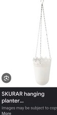 Ikea Skurar White Metal Hanging Planter  Lot Of 3 Very Good 