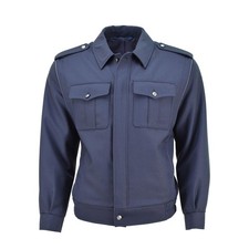 Authentic Tchèque Armée Blouson Bleu Vintage Élastique Épaulettes Boutons