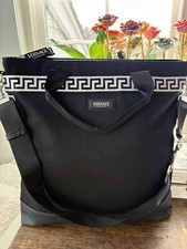 Versace Fragrance Collection Canvas/Faux Leather 2 Way Tote Luxury Exclusive Lg