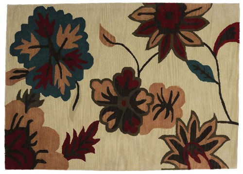 Tapis fleur fait main 160x230 - tapis,