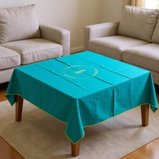 Vintage Harrah's Casino Poker Table Cloth Green Felt 80's 90's Era - 50x53