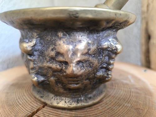 Bronze ancien mortier pilon - bronze, et