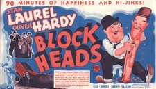 Laurel & Hardy BLOCK HEADS 1938 MGM Herald Plaza Theatre Bangalore Litho USA