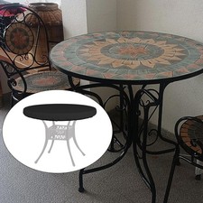 Protecteur de table de salle à manger ronde noir résistant à la poussière et