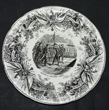 Antique LUNEVILLE KG Historic NAPOLEON GENOA 20cm Talking Plate Vintage