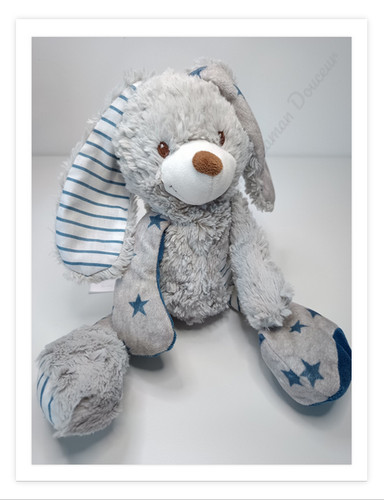 Peluche doudou lapin - lapin, gris