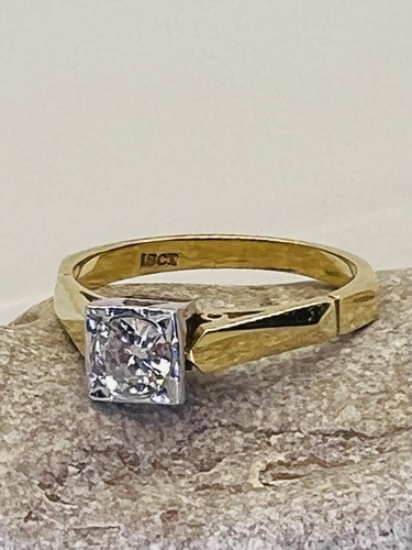 Bague vintage jaune 18ct - or,