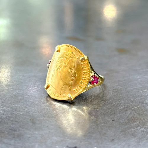 Bague pièce jaune - pièce,