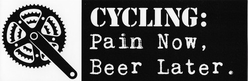 Cycling beer vinyl bumper - cycling,