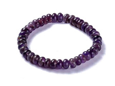Bracelet de perles Améthyste, Disques de 8mm en pierre Naturelle, Sur mesure