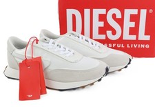 Diesel S-Racer-LC Baskets pour Homme EU41 Blanc Daim Détails Chaussures de Sport