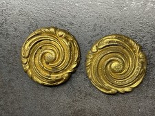 2 Bronze Nail Covers Furniture Fixing Floral Ornament Empire Napoleon