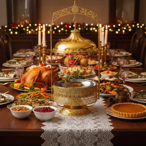 Chafing dish doré couvercle - doré,