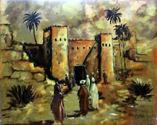 LAHLOU Tayeb (1919-1972) (Attribué à)  Porte de ville marocaine H. sur Panneau
