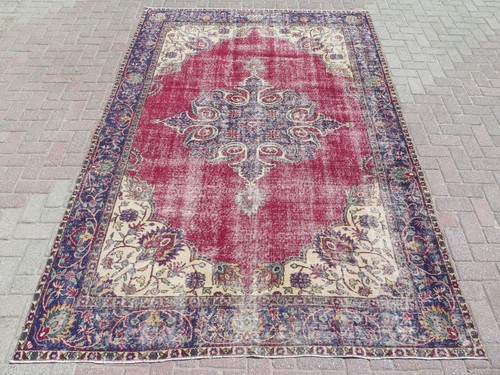 Grand tapis vintage turc - , fait
