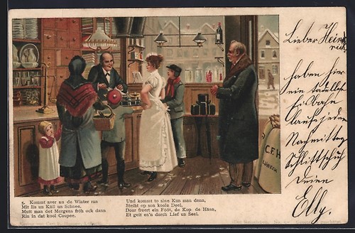 Clients chez épicier - clients, en