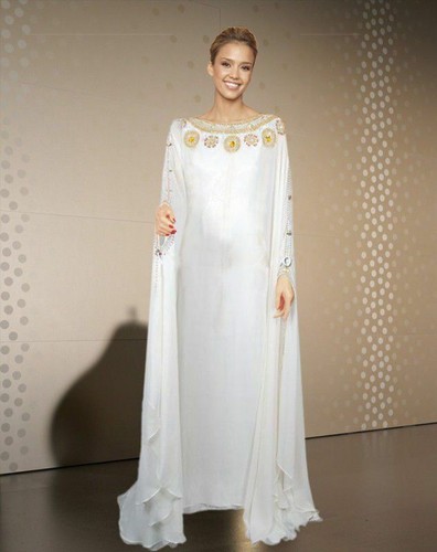 Robe longue fantaisie - , blanche