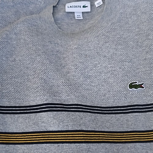 Lacoste pull homme maille gris - maille,